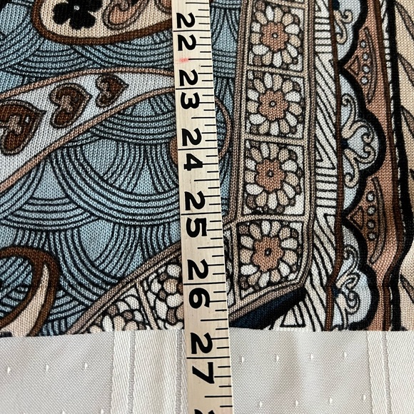 Chicos Blue Print Top Sz 2 - Picture 5 of 8